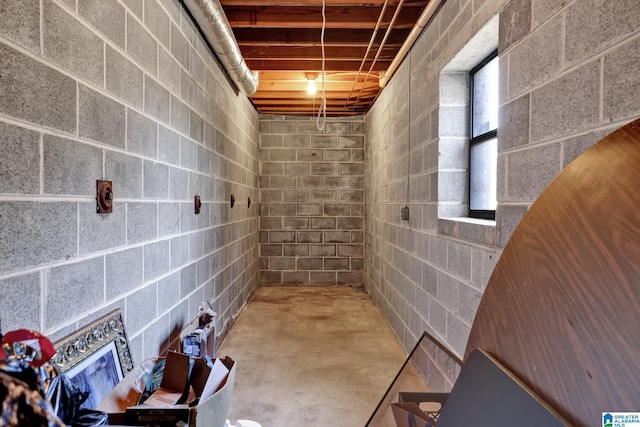 basement with a healthy amount of sunlight