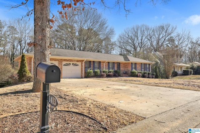 single story home with a garage