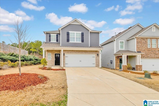 view of front of property featuring a garage