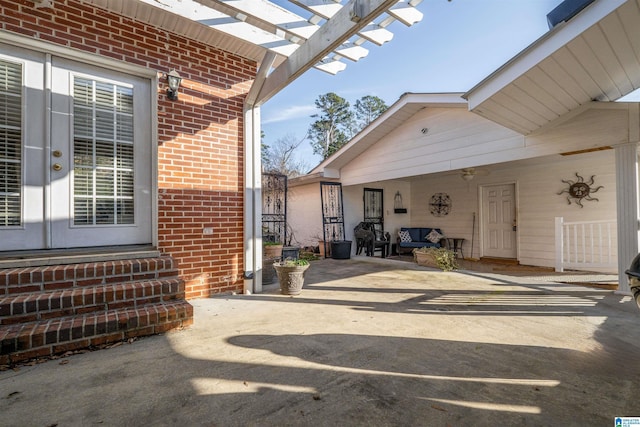 view of patio / terrace with a pergola