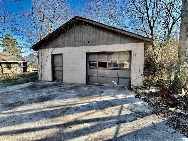 view of garage