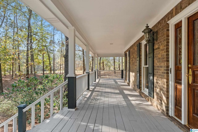 wooden deck with a porch