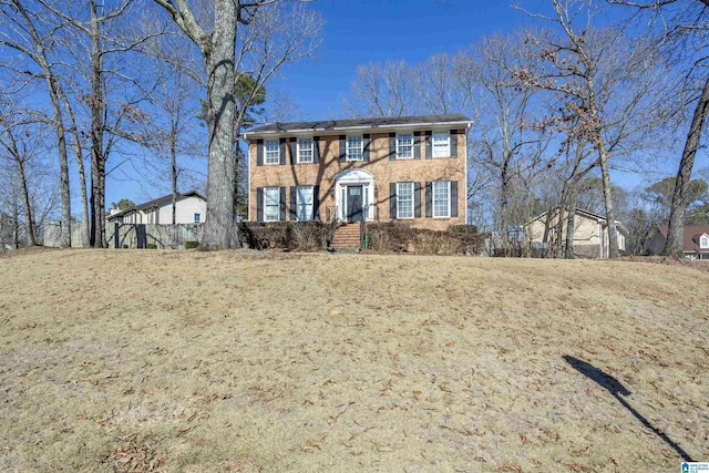 colonial house with a front yard