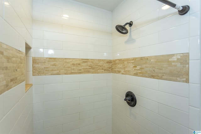 details with a tile shower