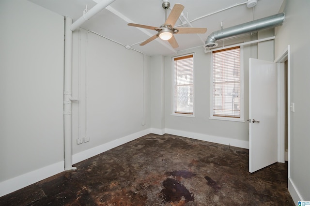 unfurnished room featuring ceiling fan