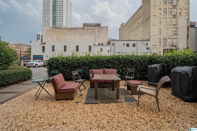 view of patio featuring area for grilling