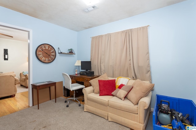 office area with carpet flooring