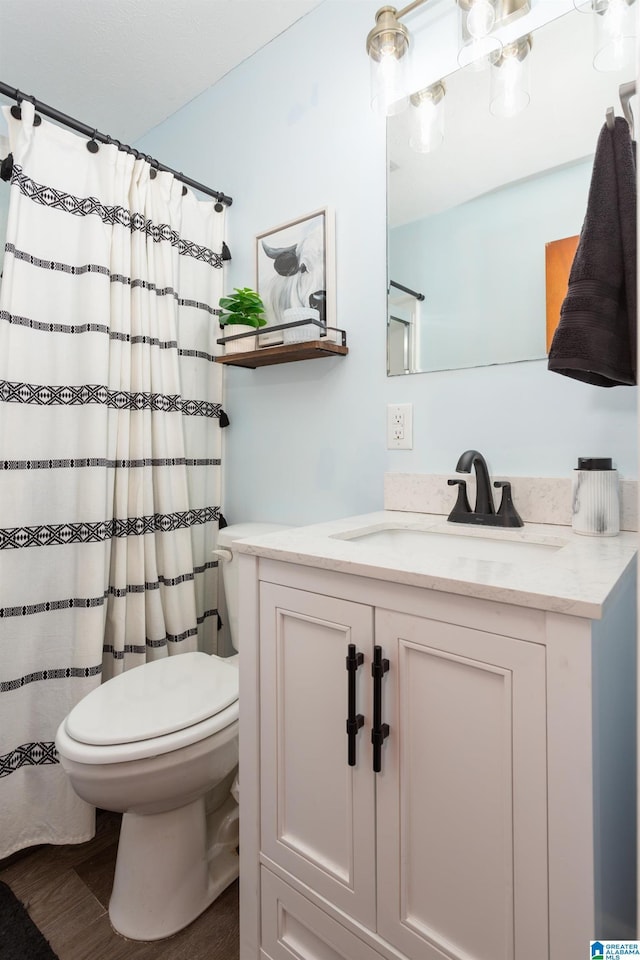 bathroom featuring toilet and vanity