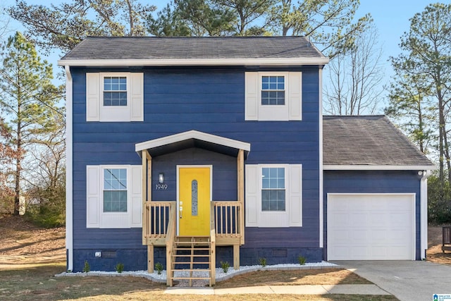 view of front facade with a garage