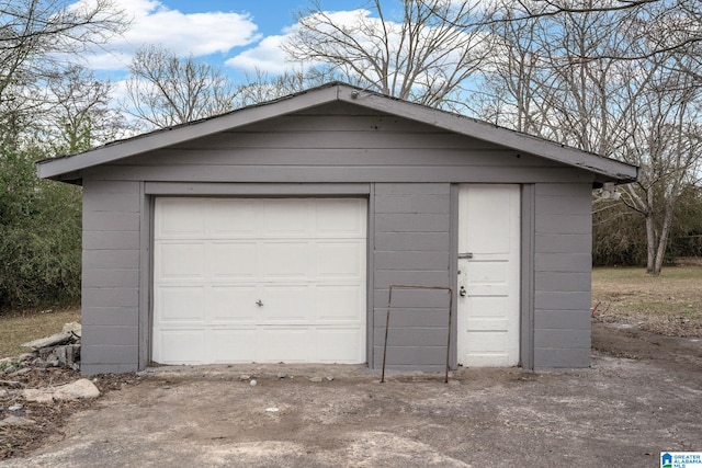 view of garage