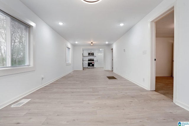 interior space with light hardwood / wood-style flooring