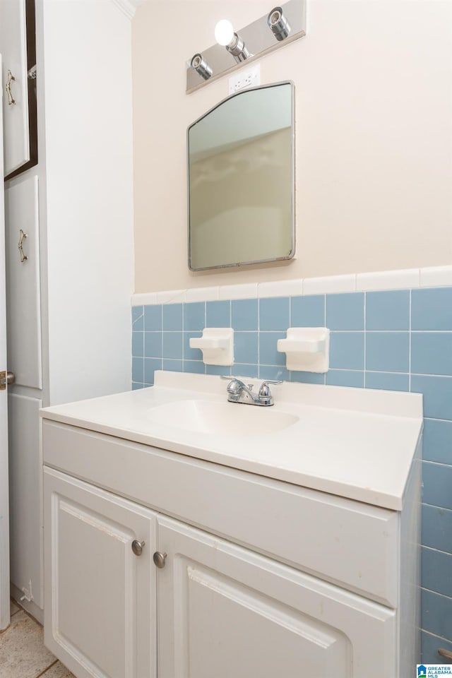 bathroom featuring vanity and tile patterned flooring