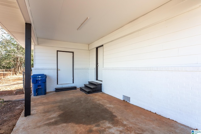 view of garage