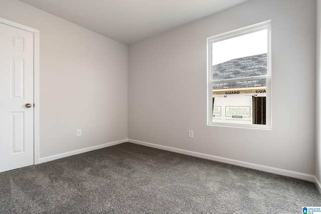 view of carpeted spare room