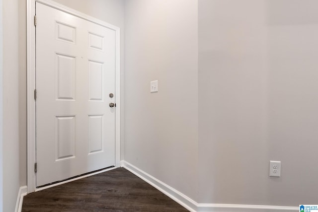 doorway to outside featuring dark hardwood / wood-style floors