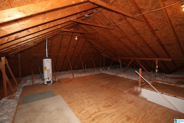 attic with water heater