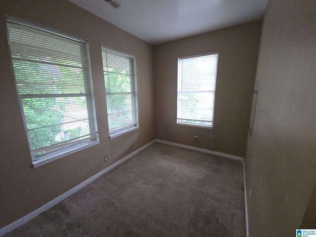 carpeted empty room with a healthy amount of sunlight