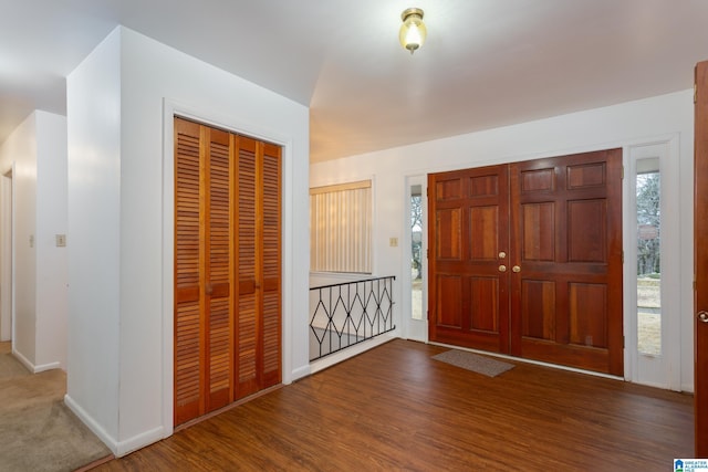 entryway featuring hardwood / wood-style flooring