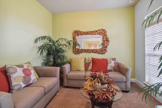 living room featuring carpet floors