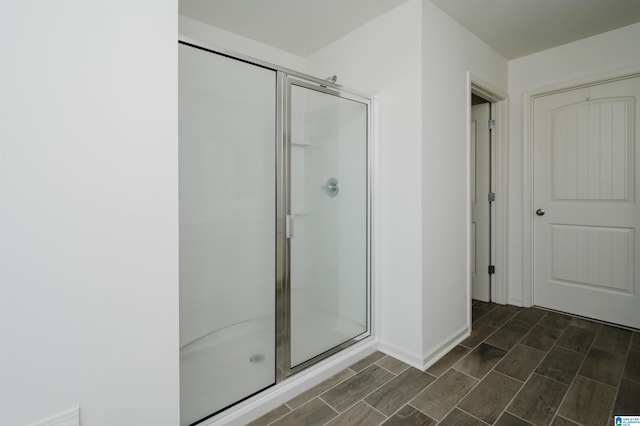 bathroom featuring walk in shower