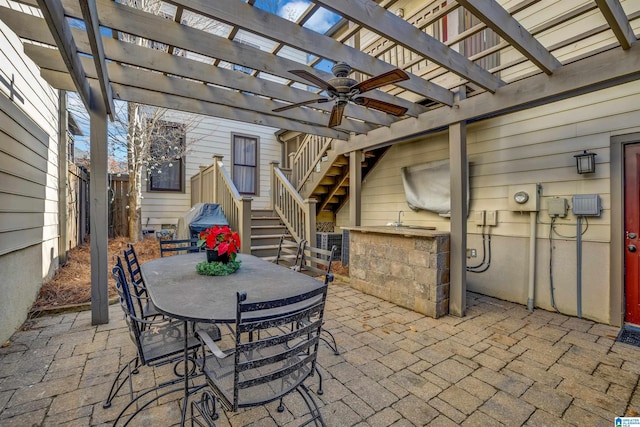 view of patio with a pergola