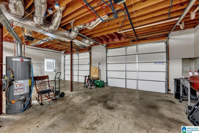 garage with water heater