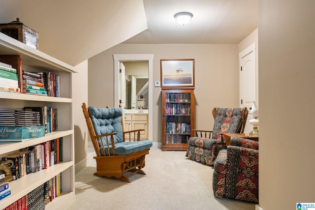 sitting room with carpet