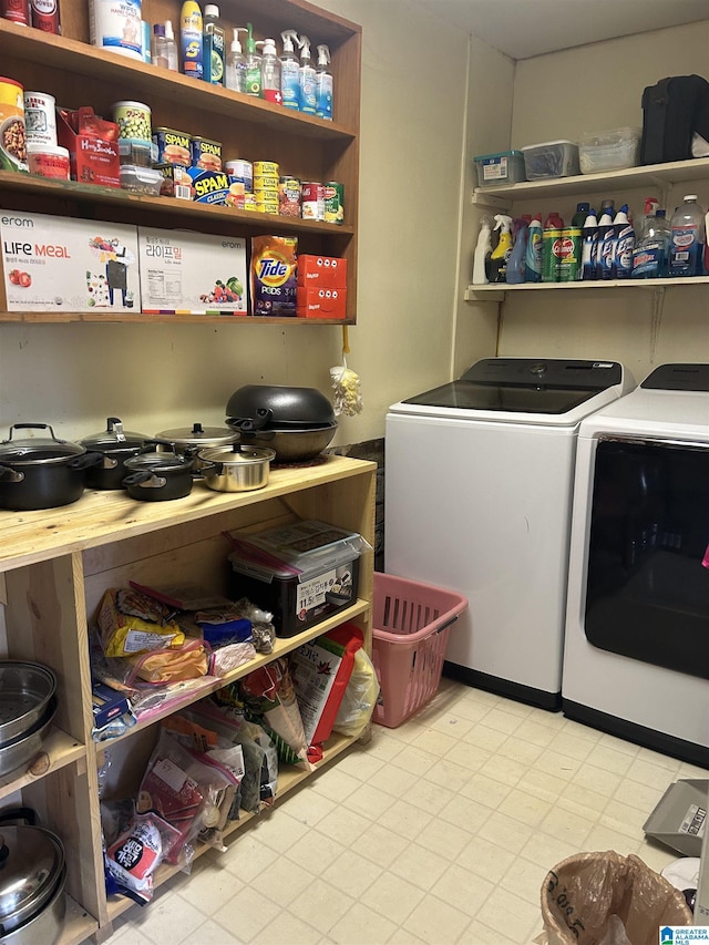 laundry room with washer and dryer