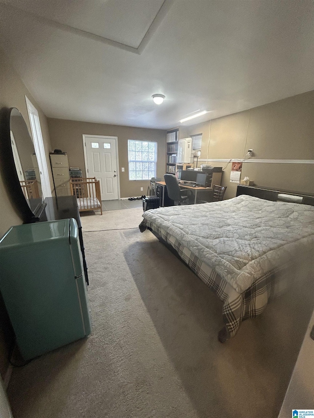 bedroom featuring carpet