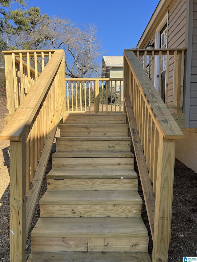 wooden terrace with stairs