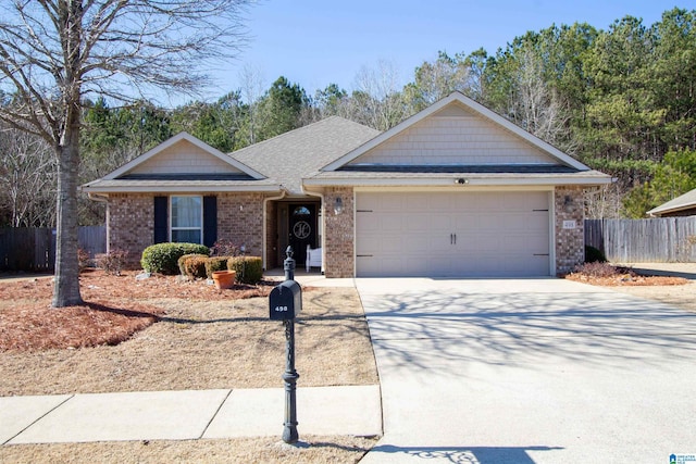 ranch-style home with a garage