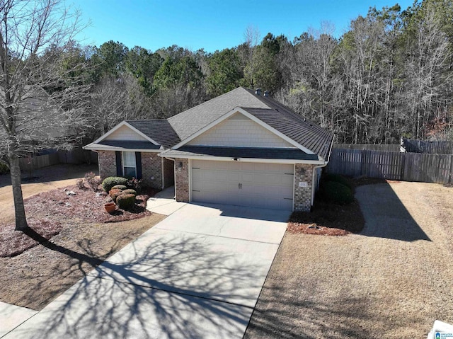 ranch-style house featuring a garage