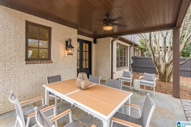 view of patio / terrace with ceiling fan