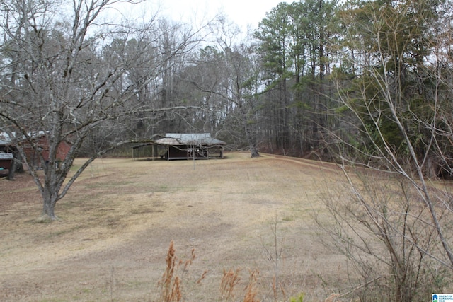 view of yard featuring a carport