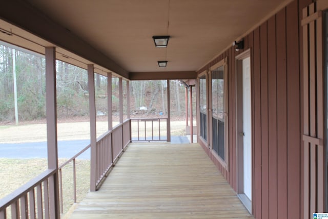 wooden deck with covered porch