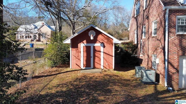 view of outbuilding with central AC