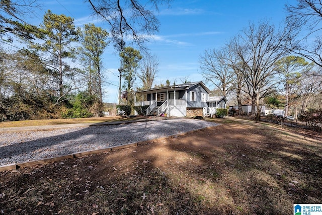 view of front of house with covered porch