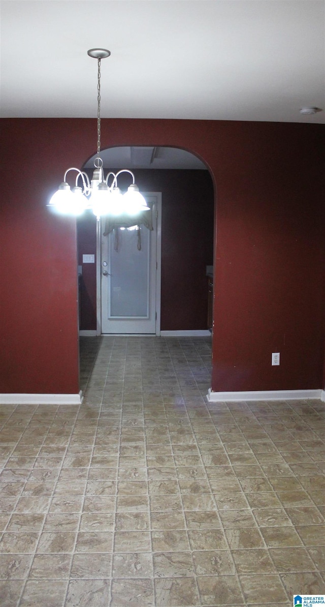 view of unfurnished dining area