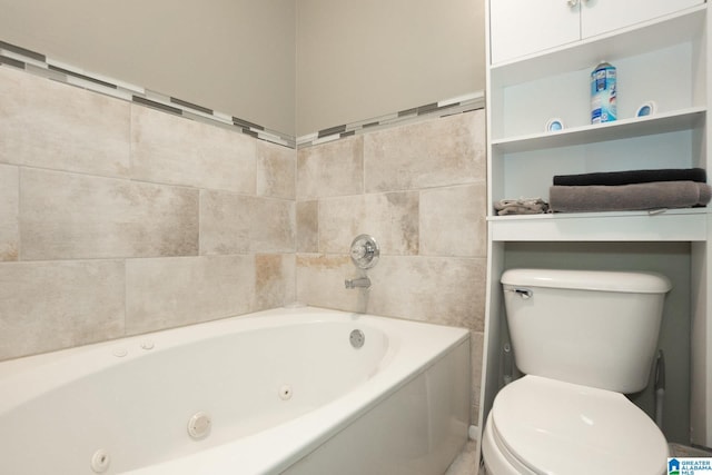 bathroom featuring toilet and a bathing tub