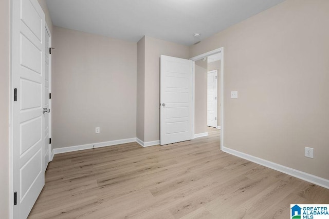 unfurnished bedroom featuring light hardwood / wood-style floors