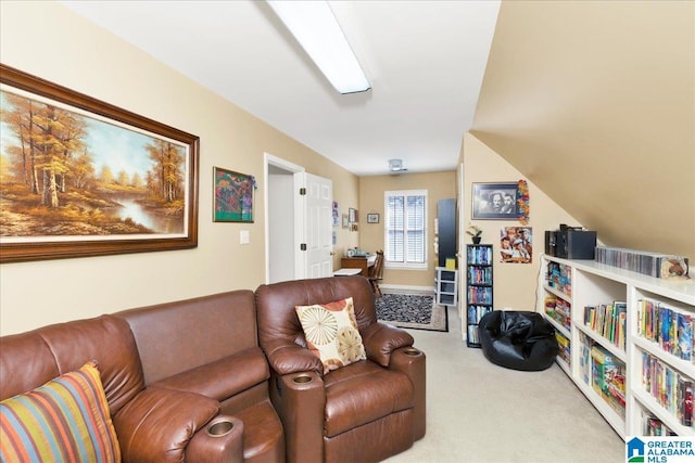 living room with carpet