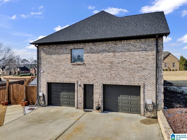 view of home's exterior with a garage