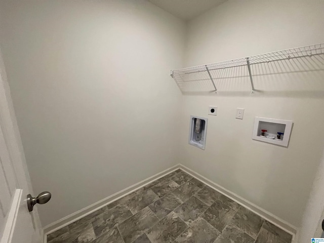 laundry room with electric dryer hookup and hookup for a washing machine