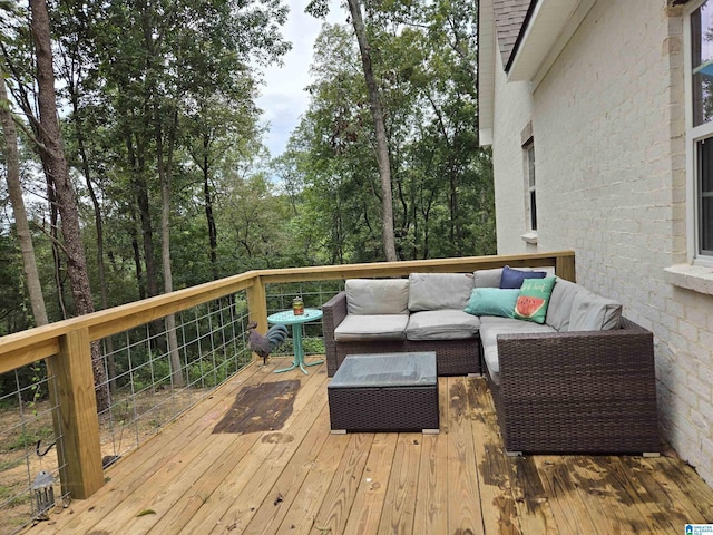 deck with an outdoor hangout area