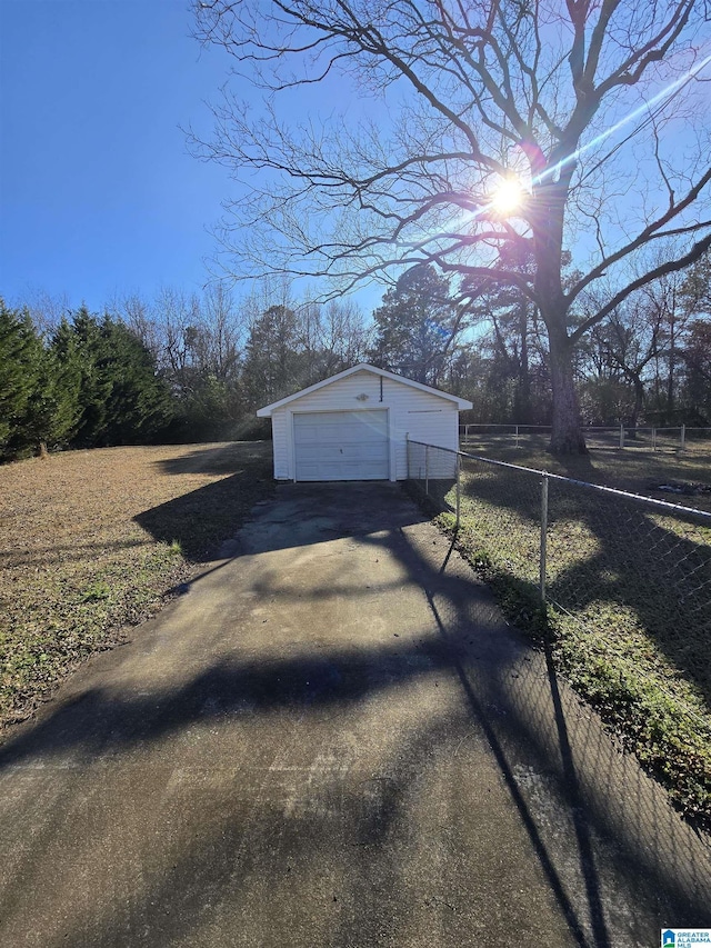 view of garage