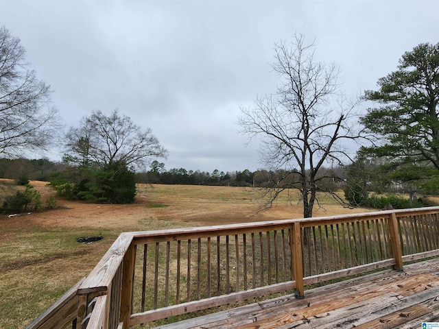 deck with a rural view