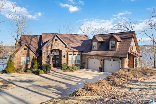 view of front of home with a garage