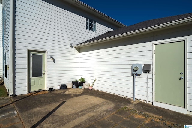 doorway to property featuring a patio