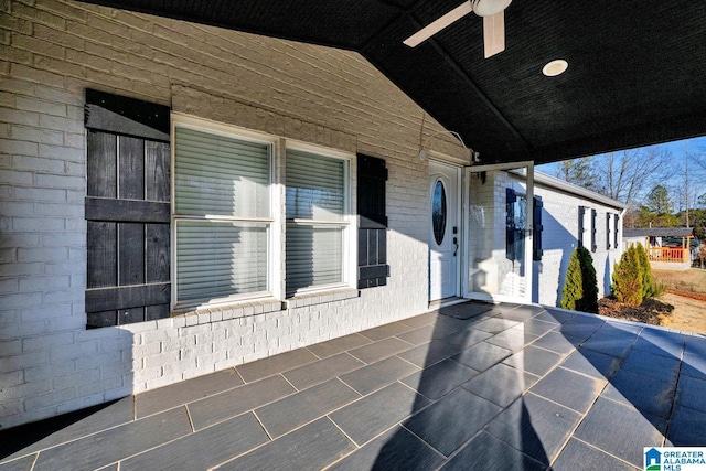 view of patio / terrace with ceiling fan