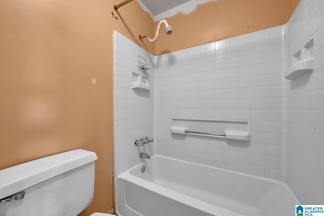 bathroom with toilet and tub / shower combination